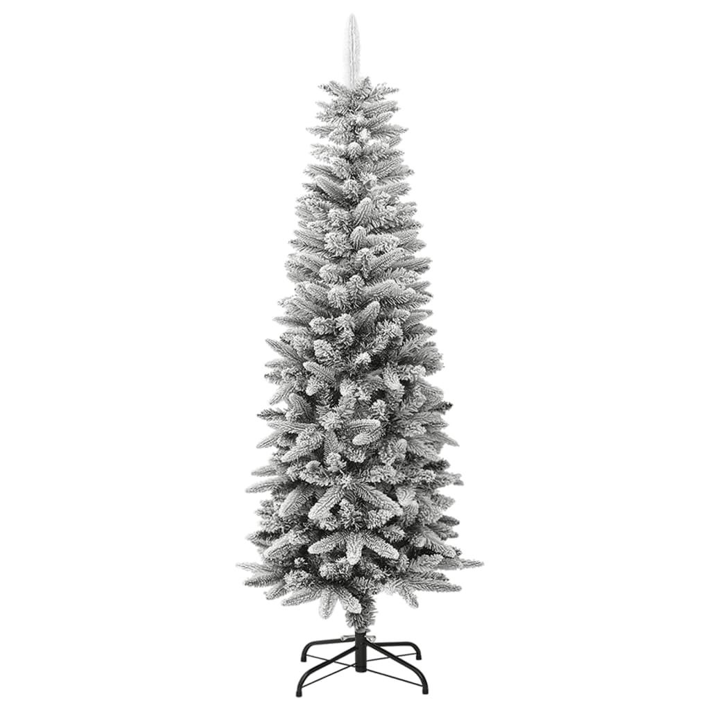 Vidaxl kunstkerstboom avec neige étroite de 150 cm en PVC et PE