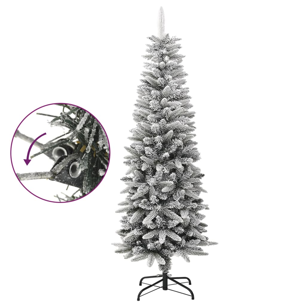 Vidaxl kunstkerstboom avec neige étroite de 150 cm en PVC et PE