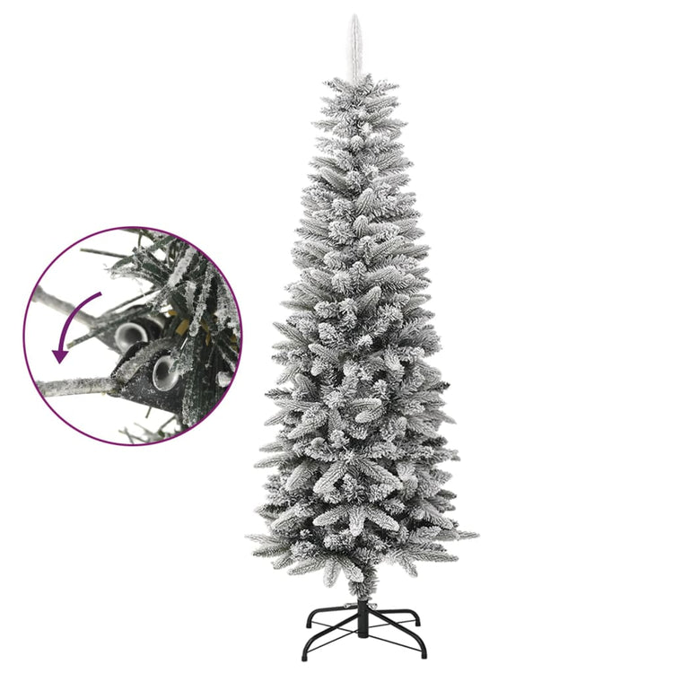 Vidaxl kunstkerstboom avec neige étroite de 150 cm en PVC et PE