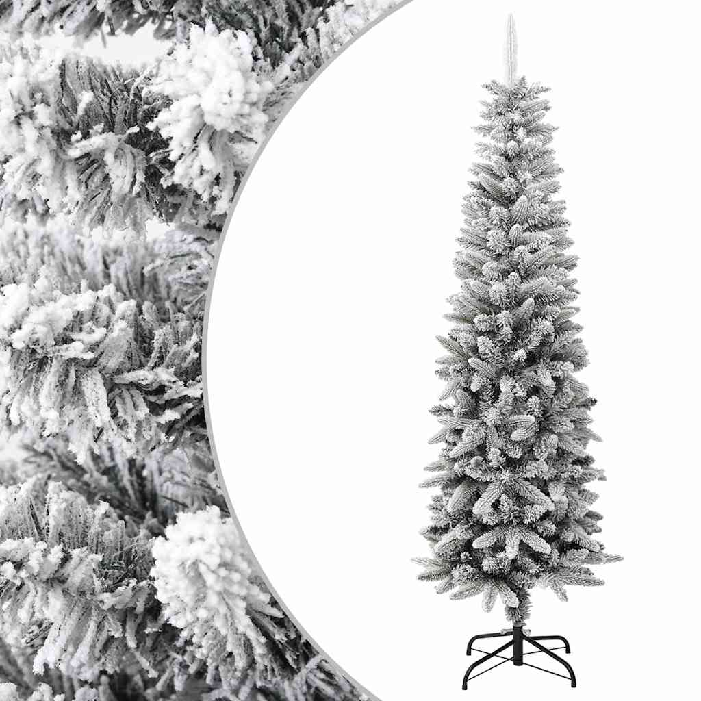 Vidaxl kunstkerstboom avec neige étroite de 180 cm en PVC et PE