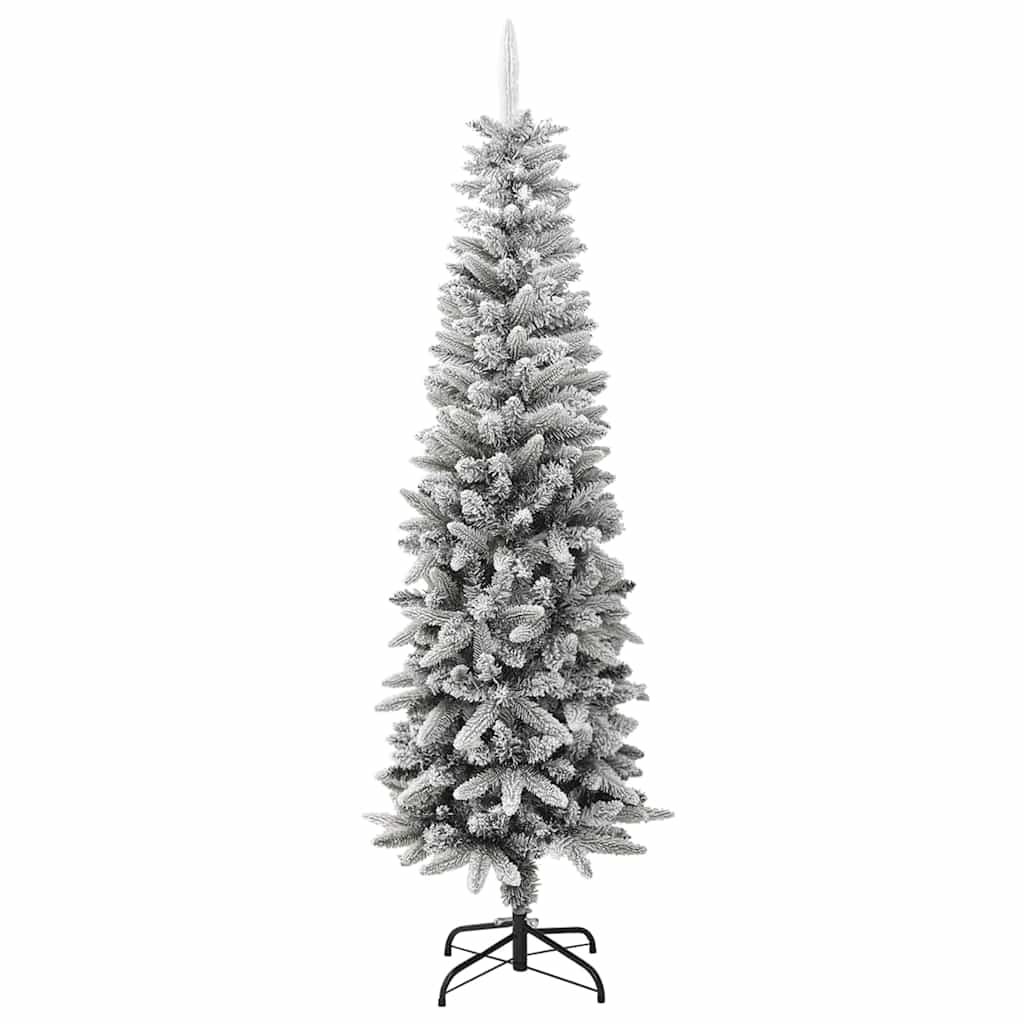 Vidaxl kunstkerstboom avec neige étroite de 180 cm en PVC et PE