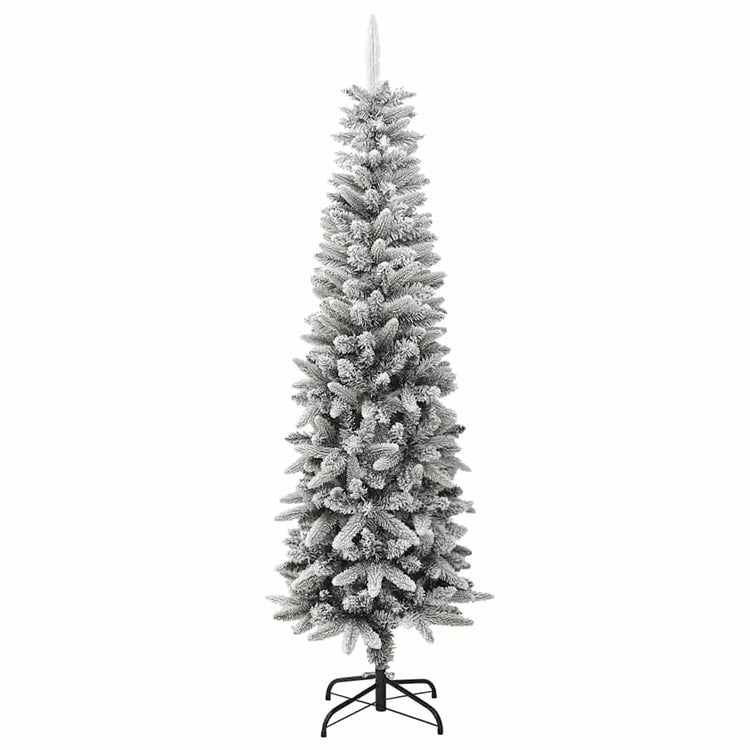 Vidaxl kunstkerstboom avec neige étroite de 180 cm en PVC et PE