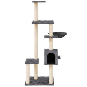 Vidaxl Cat Meubles avec Sisal Scratch Posts 142 cm Gris foncé - afbeelding 3