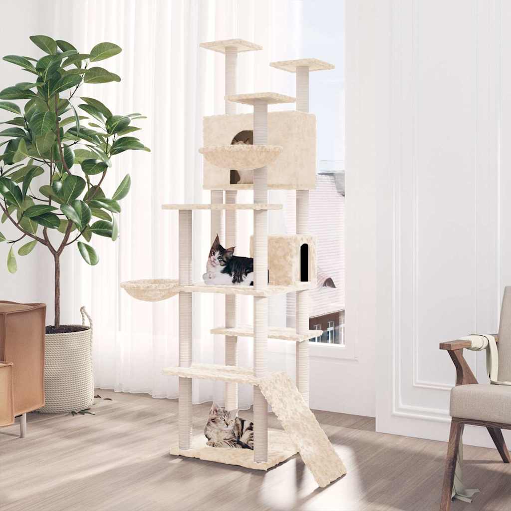 Vidaxl Cat Furniture avec Sisal Scratch Posts 191 cm Crème -Colored