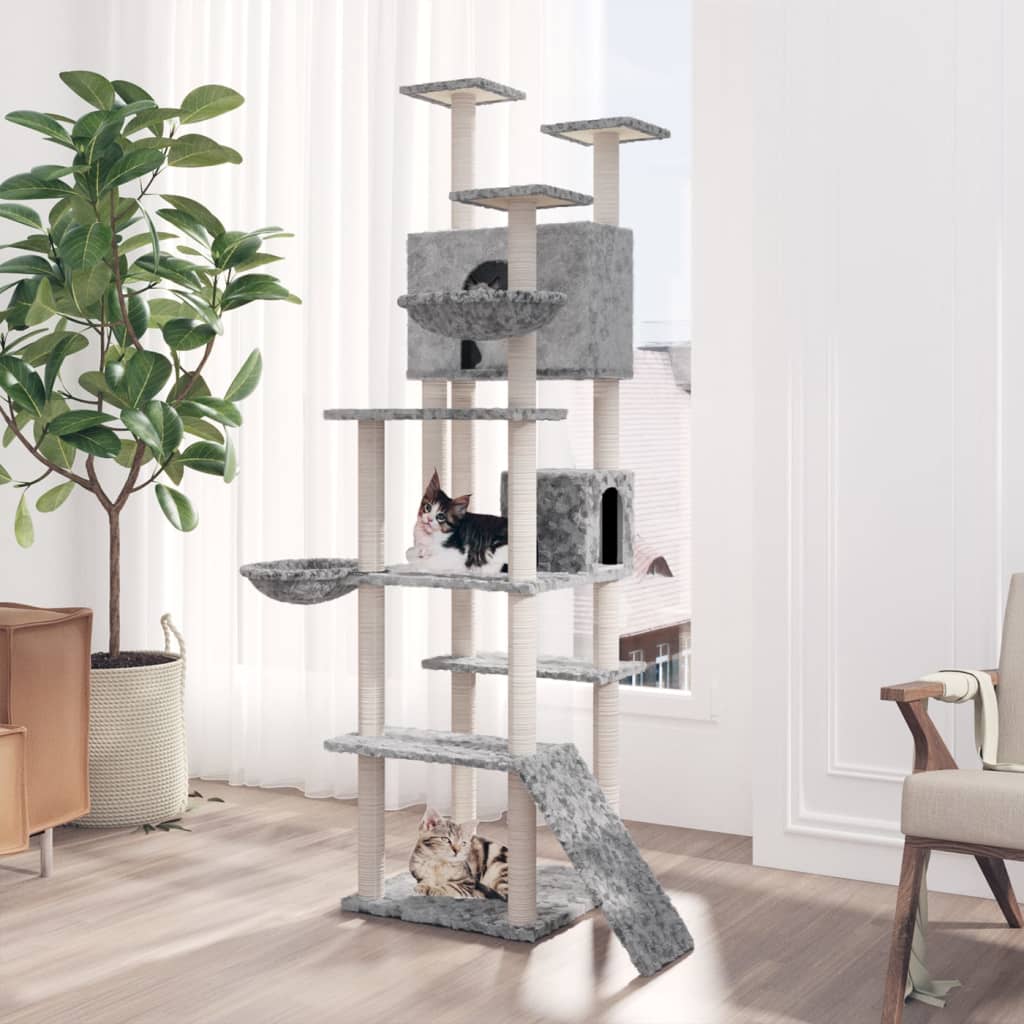 Vidaxl Cat Furniture avec Sisal Scratch Posts 191 cm Gris clair