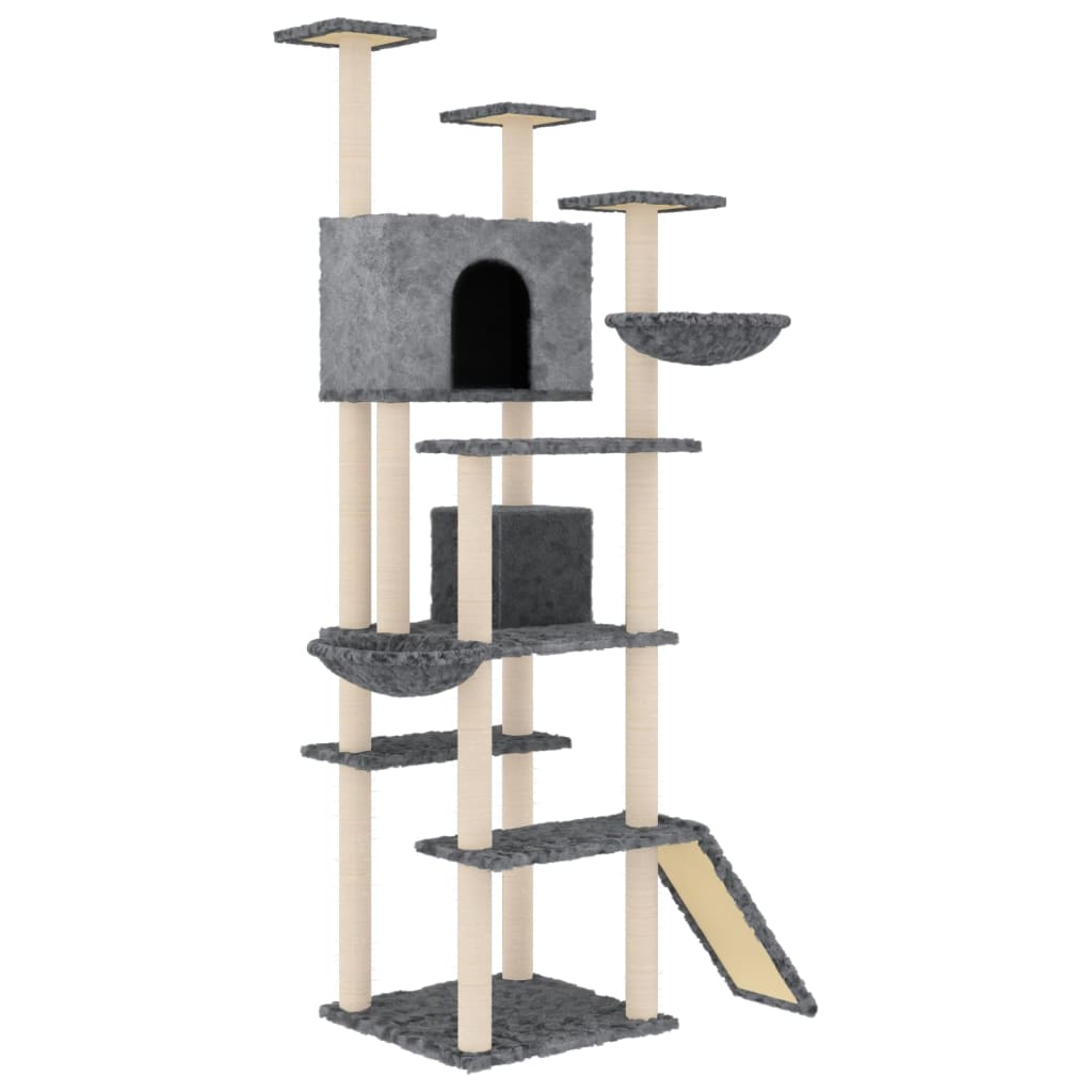 Vidaxl Cat Meubles avec Sisal Scratch Posts 191 cm Gris foncé