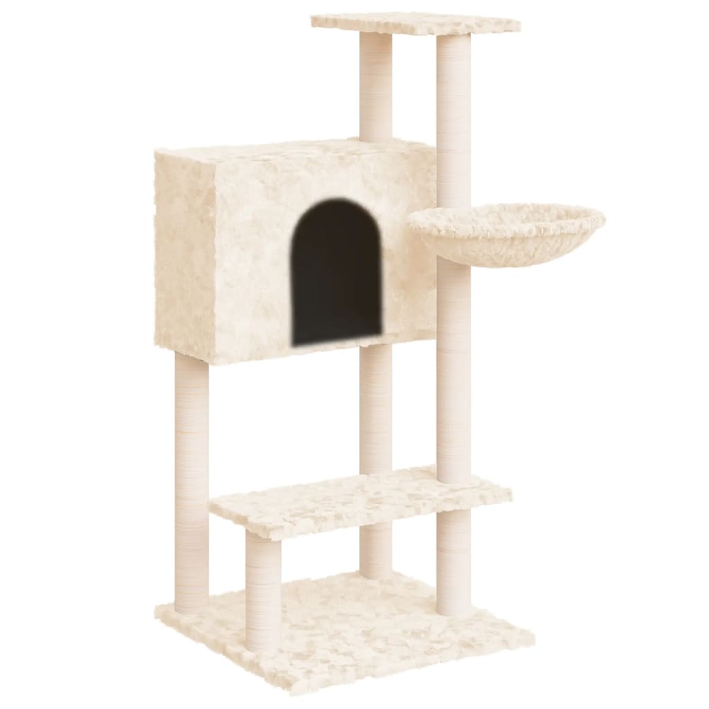 Vidaxl Cat Meubles avec Sisal Scratch Posts 108,5 cm Crème -Colored