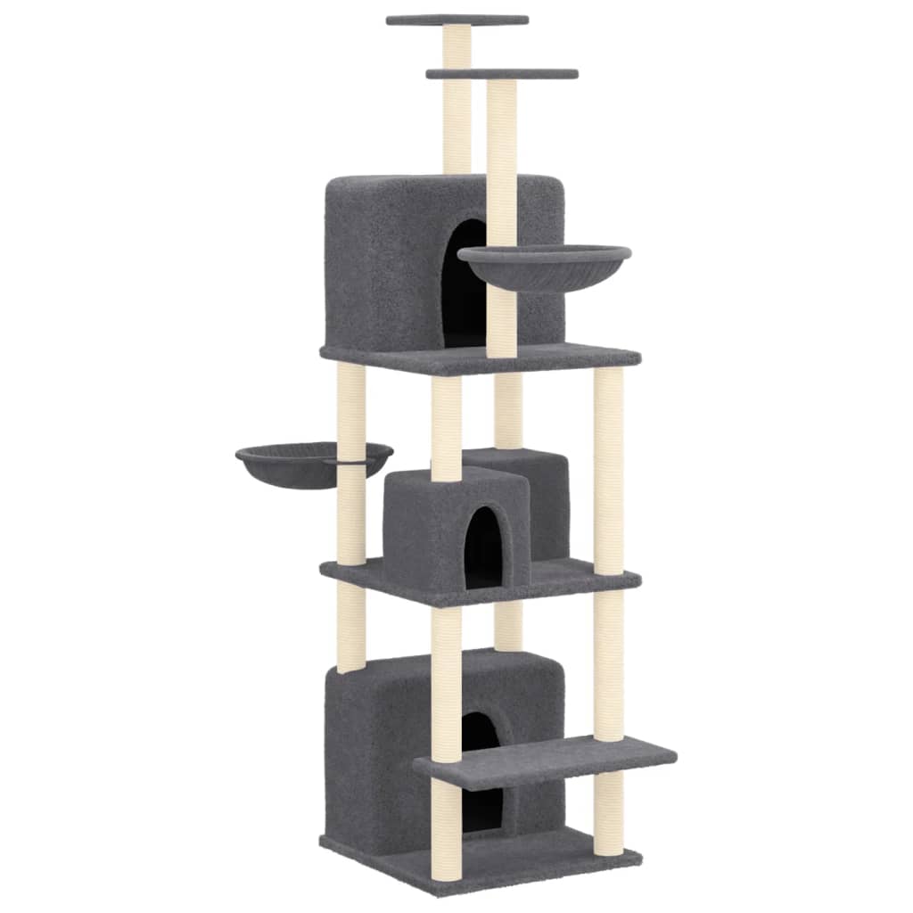 Vidaxl Cat Furniture avec Sisal Scratch Posts 180 cm Gris foncé