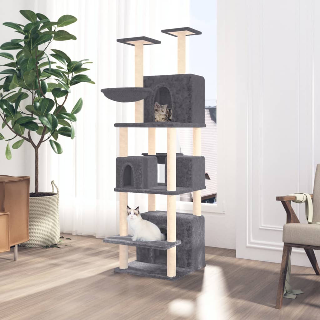 Vidaxl Cat Furniture avec Sisal Scratch Posts 180 cm Gris foncé