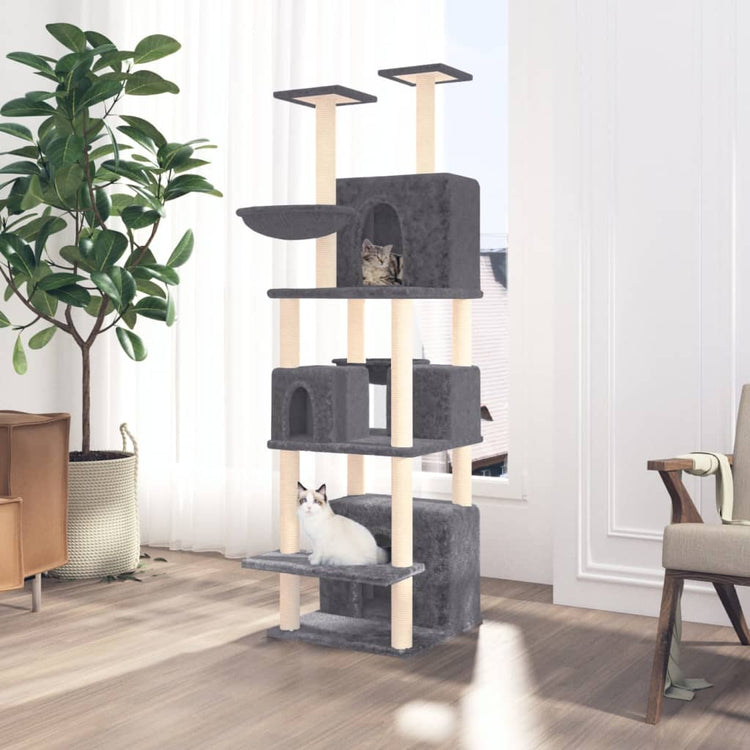 Vidaxl Cat Furniture avec Sisal Scratch Posts 180 cm Gris foncé