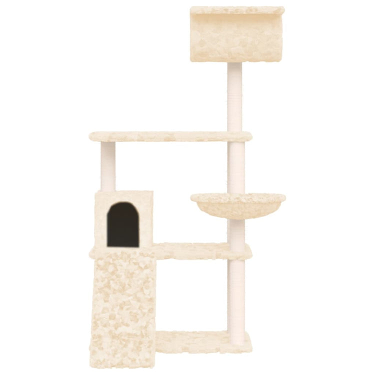 Vidaxl Cat Furniture avec Sisal Scratch Posts 131 cm Crème -Colored