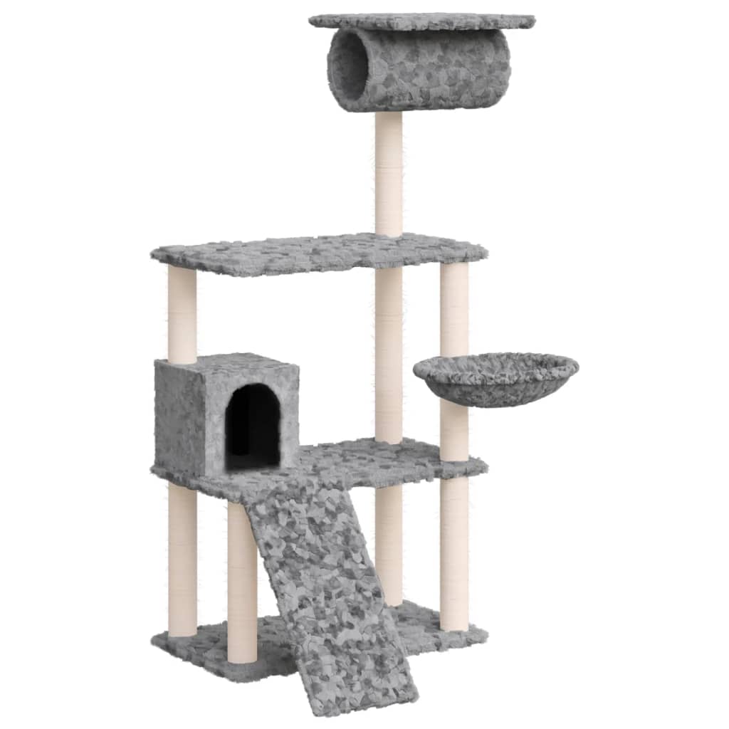 Vidaxl Cat Meubles avec Sisal Scratch Posts 131 cm Gris clair