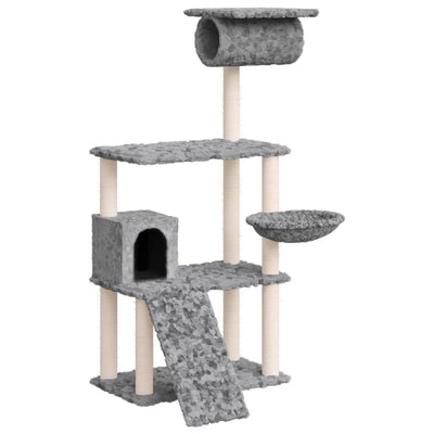 Vidaxl Cat Meubles avec Sisal Scratch Posts 131 cm Gris clair