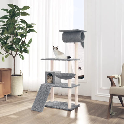 Vidaxl Cat Meubles avec Sisal Scratch Posts 131 cm Gris clair