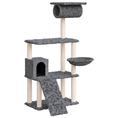 Vidaxl Cat Meubles avec Sisal Scratch Posts 131 cm Gris foncé