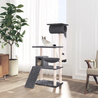 Vidaxl Cat Meubles avec Sisal Scratch Posts 131 cm Gris foncé