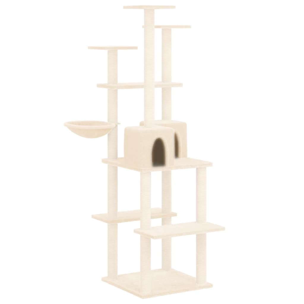Vidaxl Cat Furniture avec Sisal Scratch Posts 167 cm Crème -Colored