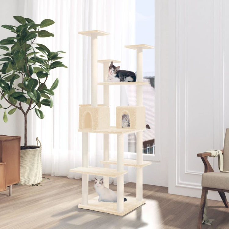Vidaxl Cat Furniture avec Sisal Scratch Posts 167 cm Crème -Colored