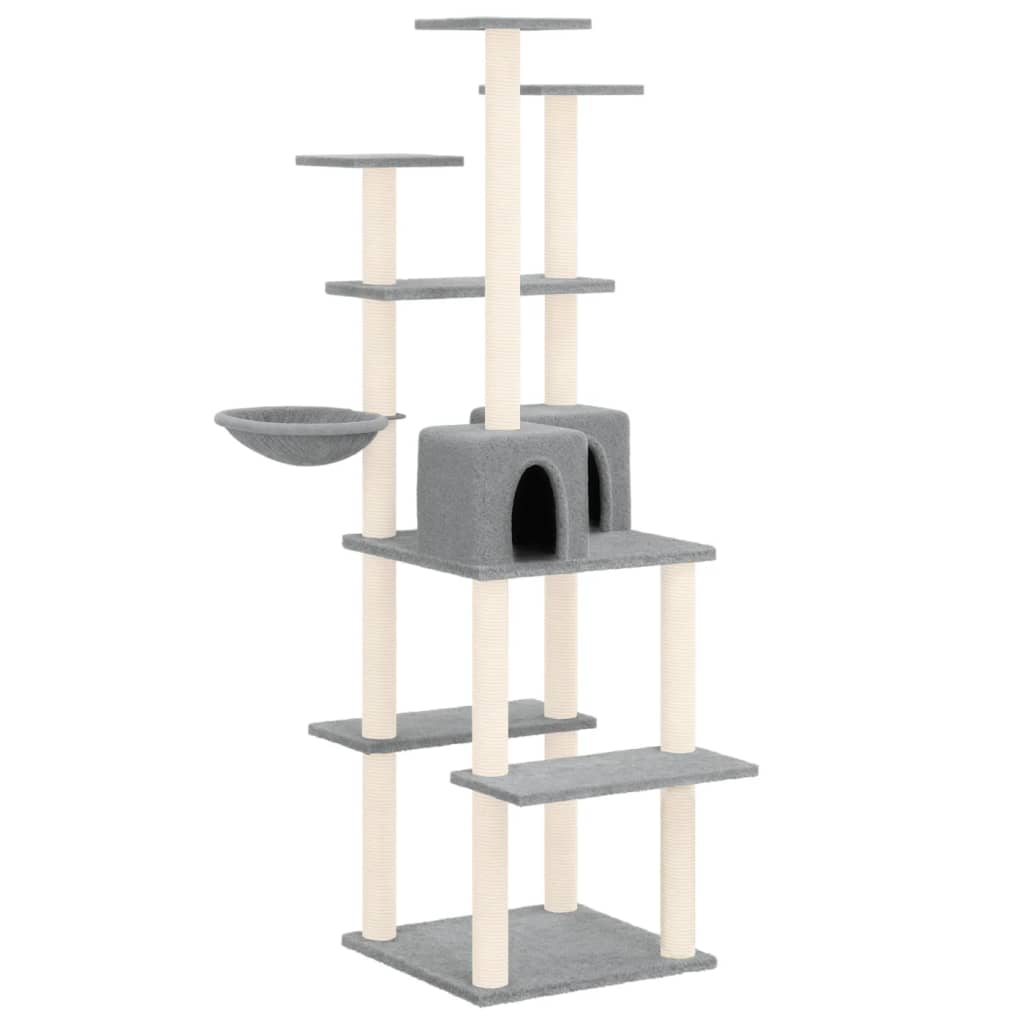 Vidaxl Cat Meubles avec Sisal Scratch Posts 167 cm Gris clair