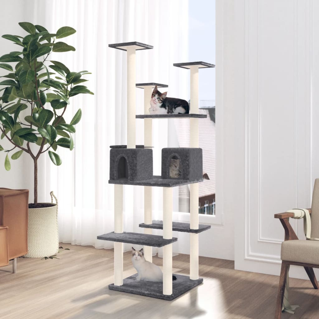 Vidaxl Cat Furniture avec Sisal Scratch Posts 167 cm Gris foncé