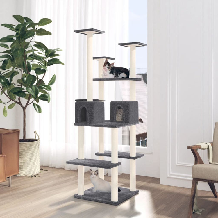 Vidaxl Cat Furniture avec Sisal Scratch Posts 167 cm Gris foncé