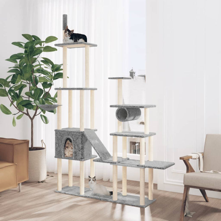 Vidaxl Cat Meubles avec Sisal Scratch Posts 279 cm Gris clair