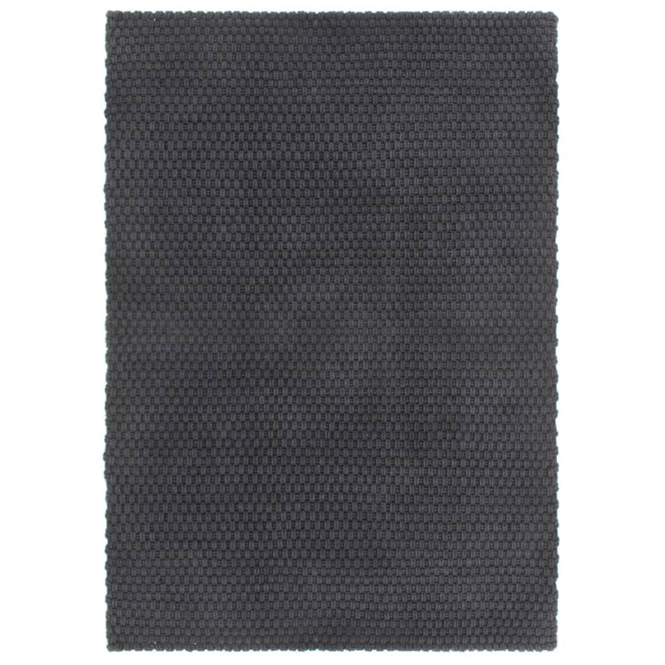 Vidaxl tapis rectangulaire 120x180 cm anthracite de coton -colore