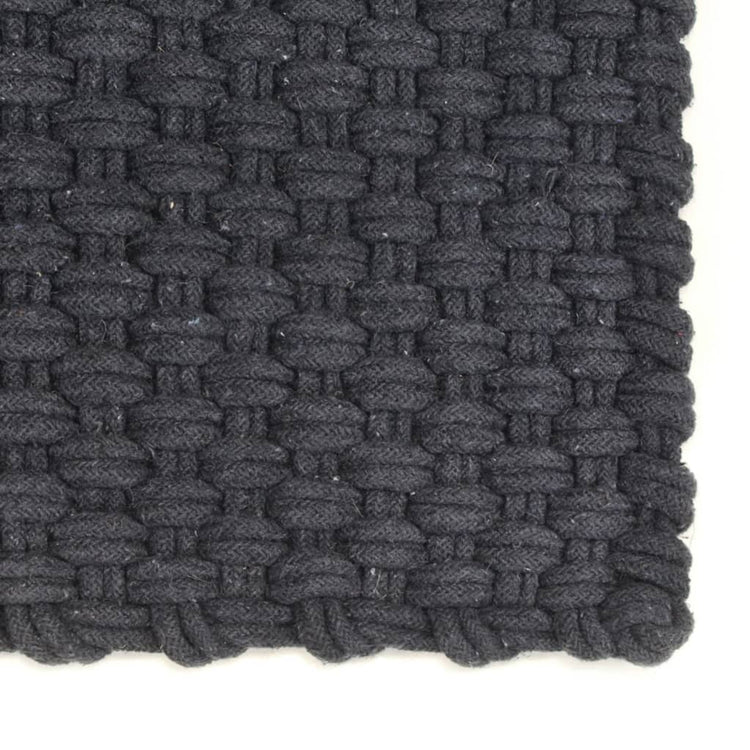 Vidaxl tapis rectangulaire 120x180 cm anthracite de coton -colore