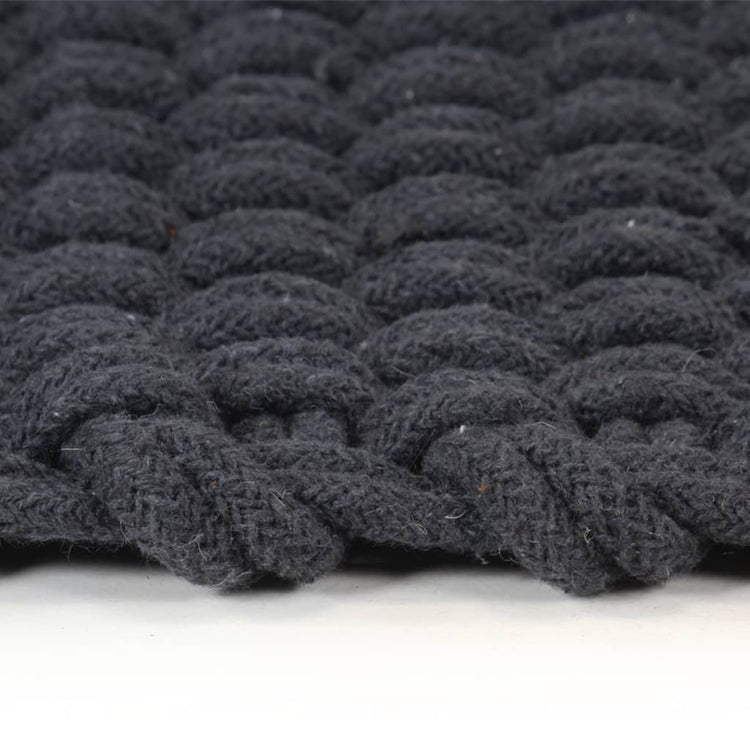 Tapis Vidaxl Rectangulaire 180x250 cm anthracite de coton -colore