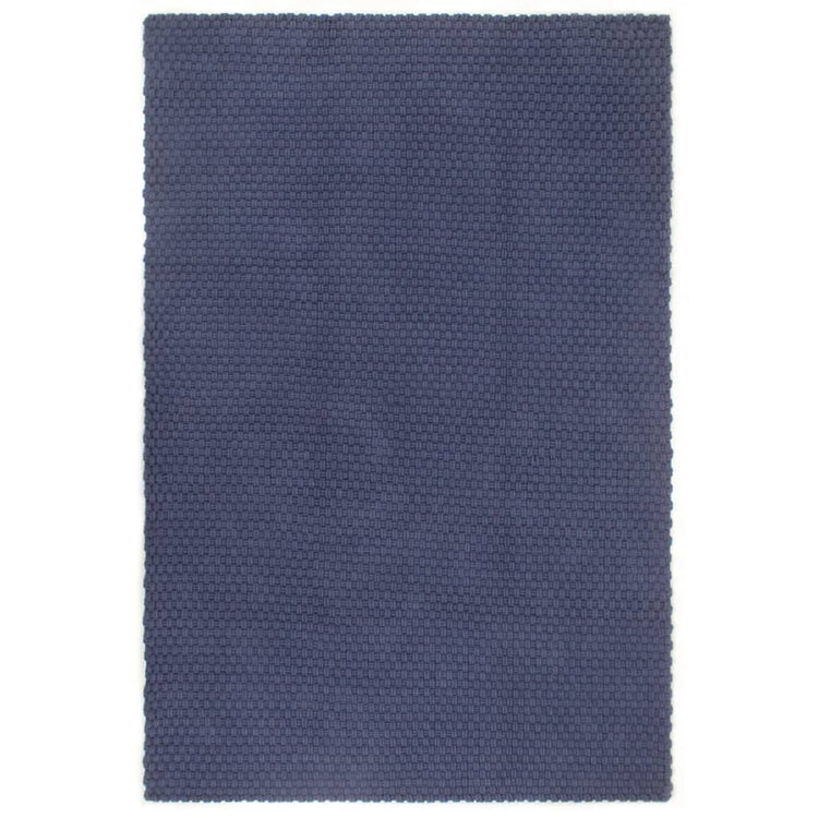Vidaxl tapis rectangulaire 160x230 cm Coton bleu marine