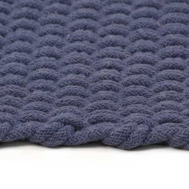 Vidaxl tapis rectangulaire 160x230 cm Coton bleu marine