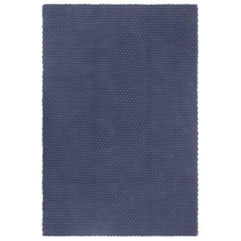 Vidaxl rectangulaire 180x250 cm Coton bleu marine