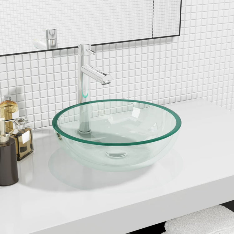 Vidaxl Washbasin 35x12 cm en verre trempé transparent