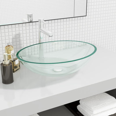 Vidaxl Washbasin 50x37x14 cm Verre transparent