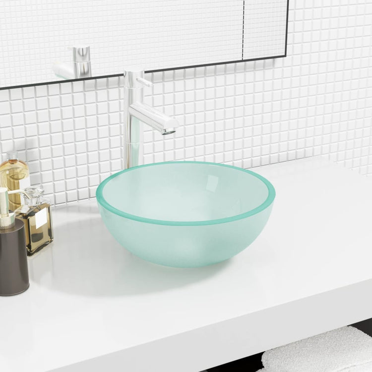 Vidaxl Washingin 30x12 cm en verre trempé mat