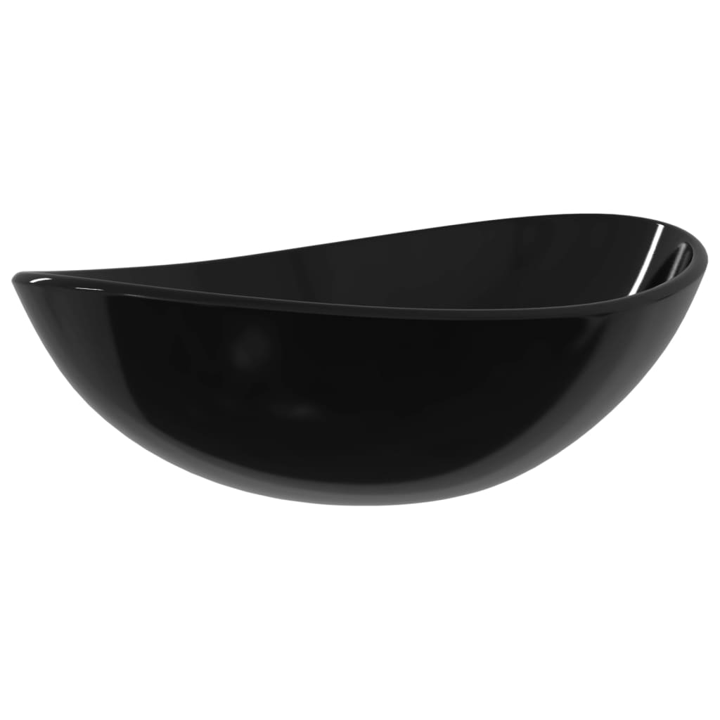 Vidaxl Washbasin 54.5x35x15,5 cm en verre trempé noir