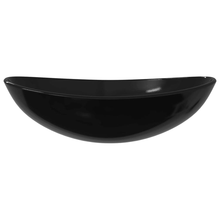 Vidaxl Washbasin 54.5x35x15,5 cm en verre trempé noir