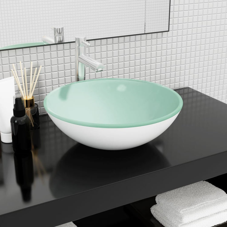 Vidaxl Washbasin 42x14 cm blanc trempé blanc