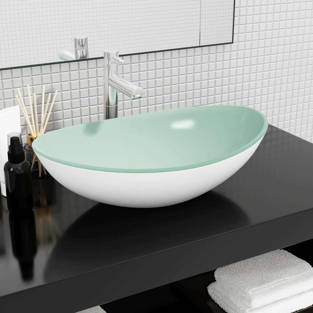 Vidaxl Washbasin 54.5x35x15,5 cm Blanc de verre durci