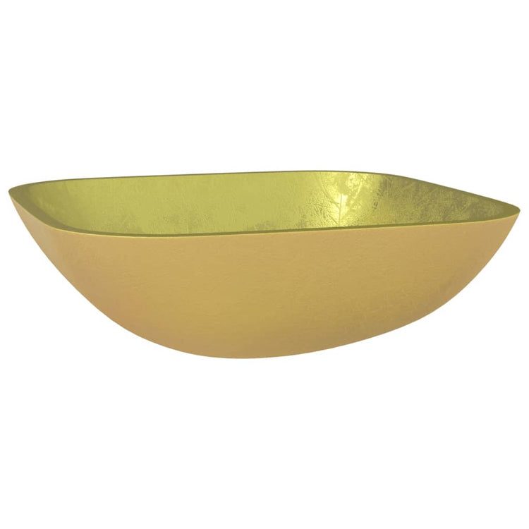 Vidaxl Washbasin 42x42x14 cm en verre or de couleur