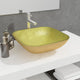 Vidaxl Washbasin 42x42x14 cm en verre or de couleur