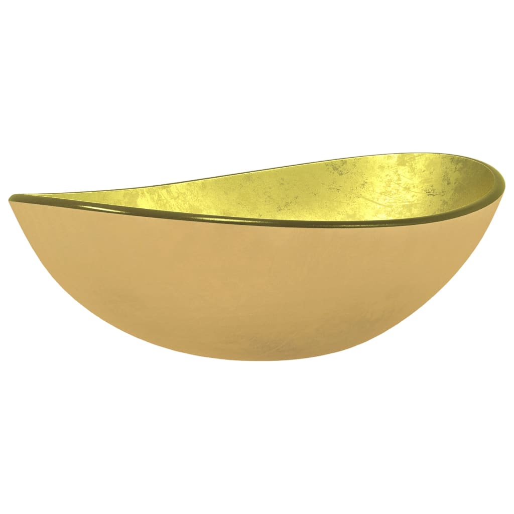 Vidaxl Washbasin 54.5x35x15,5 cm en verre en verre or de couleur