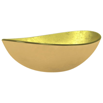 Vidaxl Washbasin 54.5x35x15,5 cm en verre en verre or de couleur