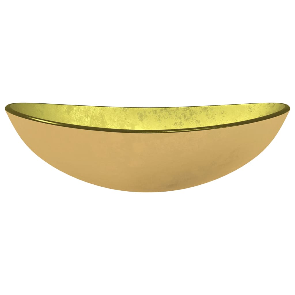 Vidaxl Washbasin 54.5x35x15,5 cm en verre en verre or de couleur