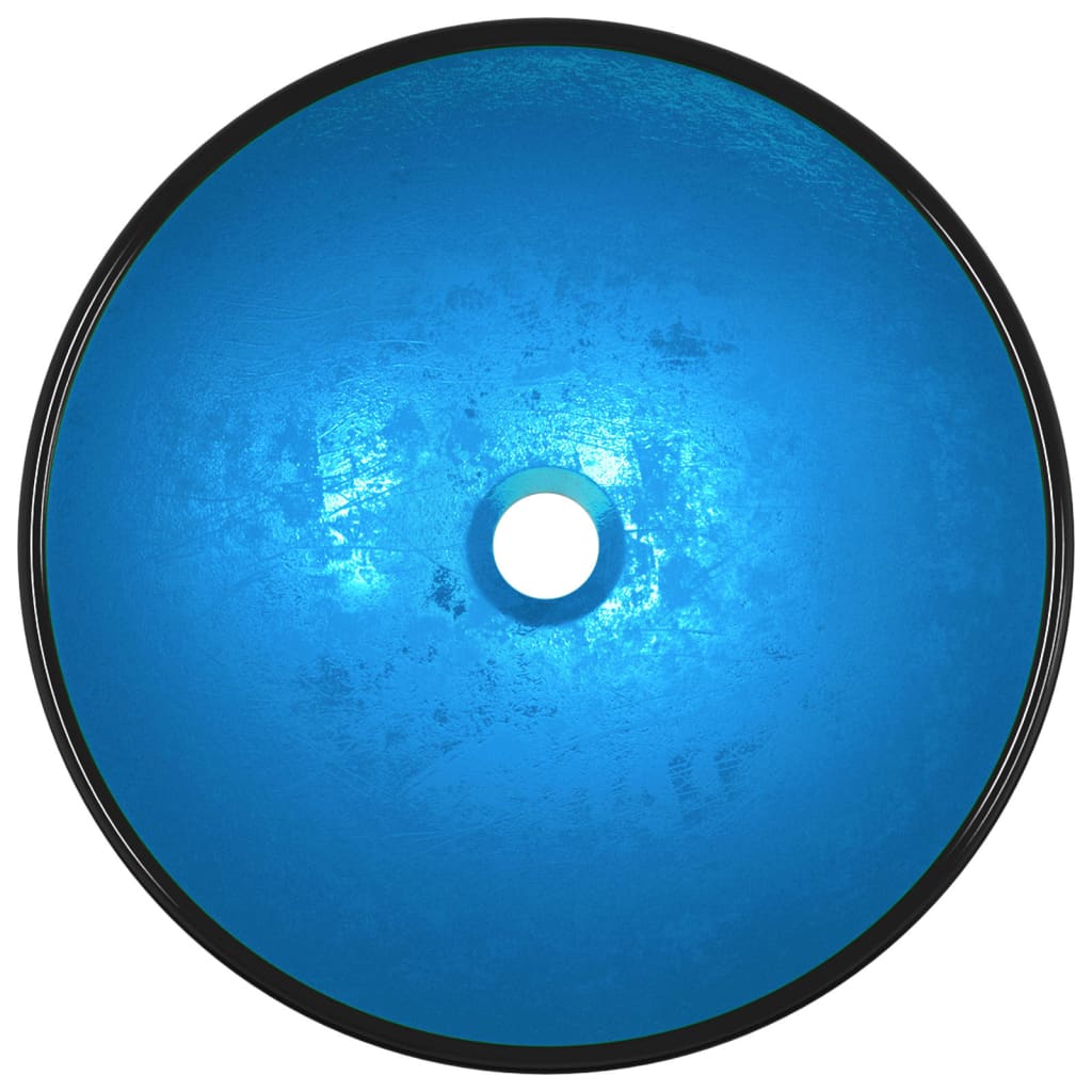 Vidaxl Washbasin 42x14 cm bleu en verre durci