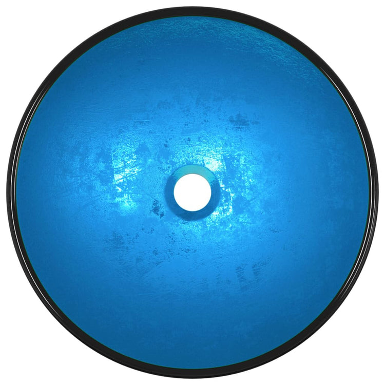 Vidaxl Washbasin 42x14 cm bleu en verre durci
