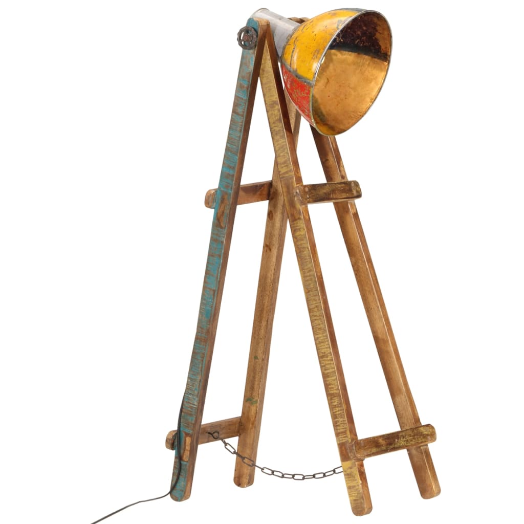 VidaXL lampadaire E27 en bois de manguier massif multicolore