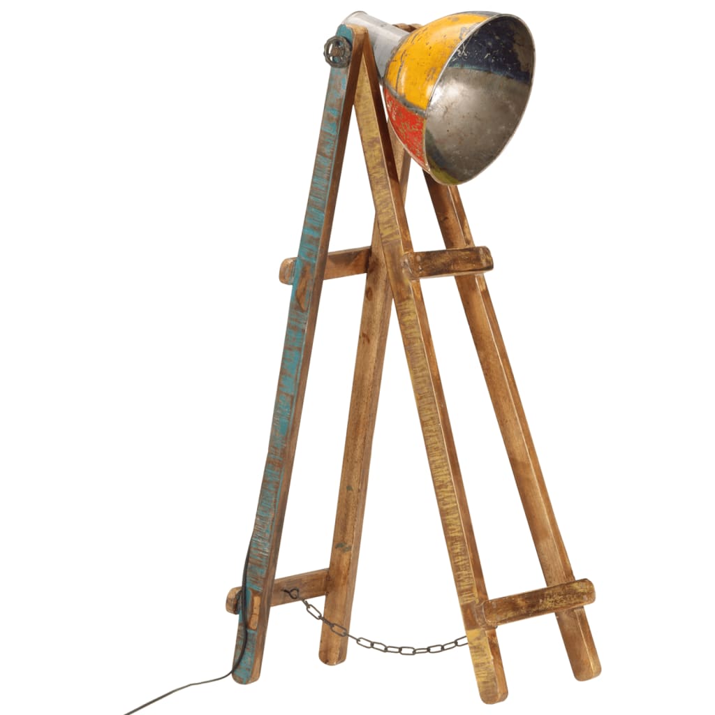 VidaXL lampadaire E27 en bois de manguier massif multicolore
