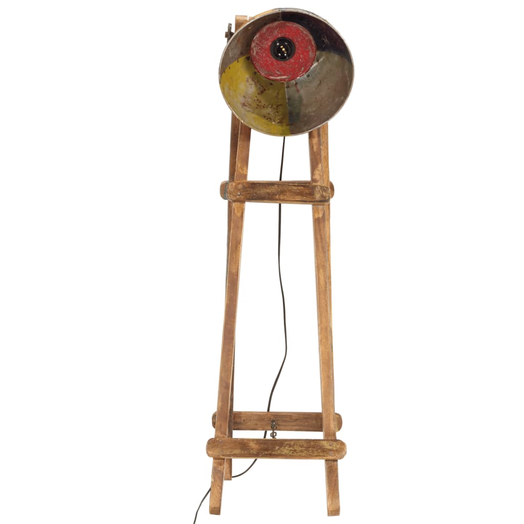 VidaXL lampadaire E27 en bois de manguier massif multicolore