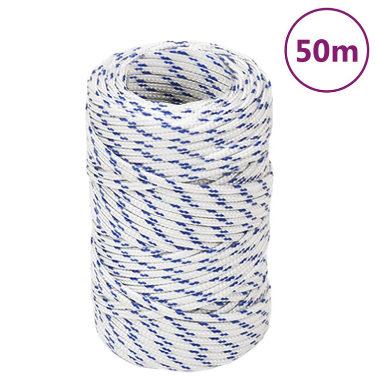 Corde à démarrage Vidaxl 2 mm 50 m de polypropylène blanc